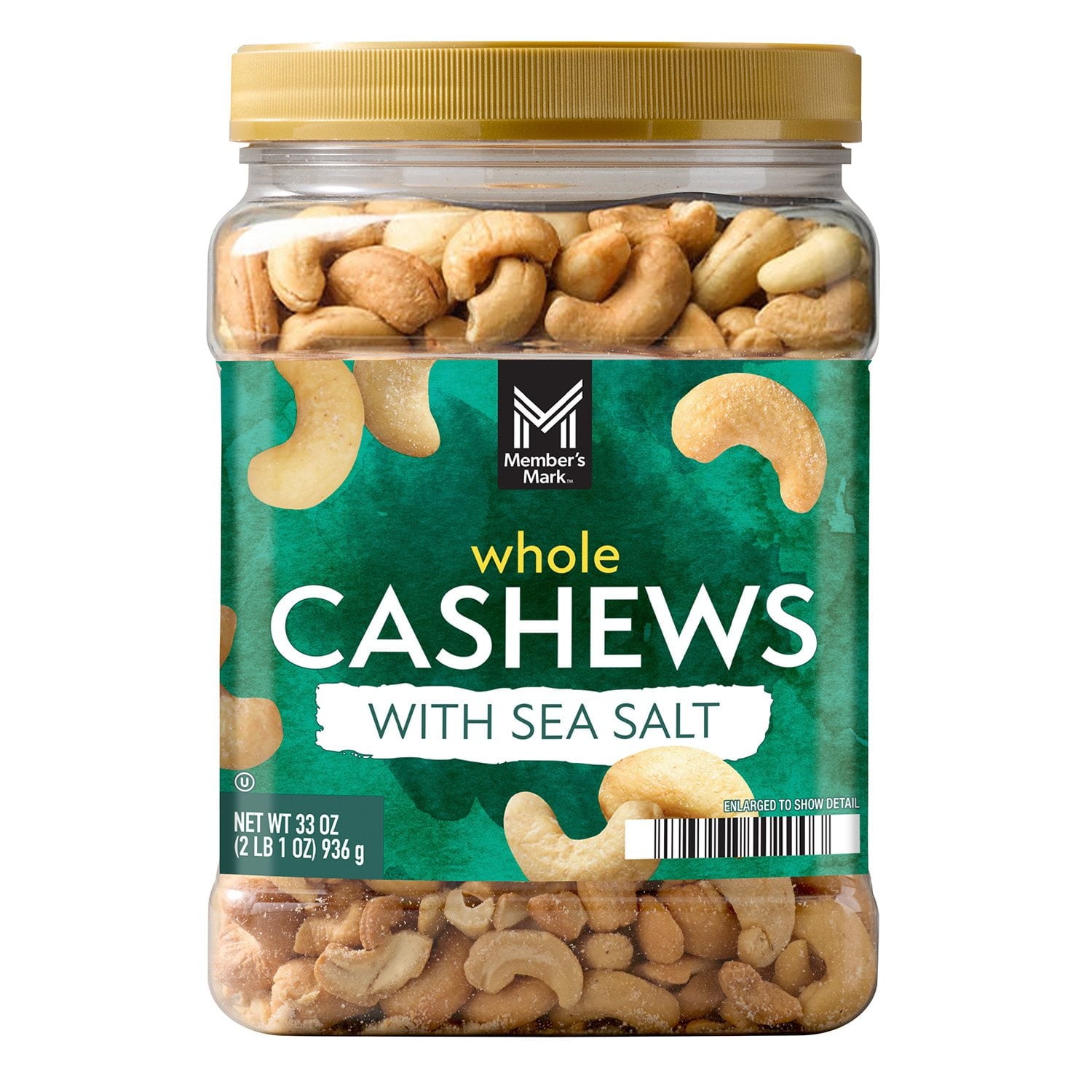 Member's Mark Roasted Whole Cashews with Sea Salt, 33 oz.