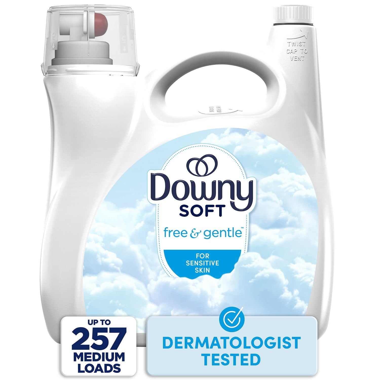 Downy Soft Free & Gentle Liquid Fabric Softener – 257 loads, 150 fl. oz