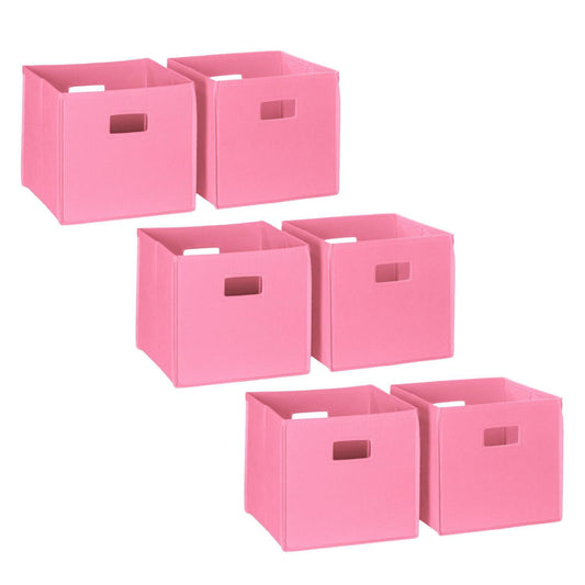 RiverRidge Folding Bins Cube Storage Cubbies, Set of 6 Playroom Organizers