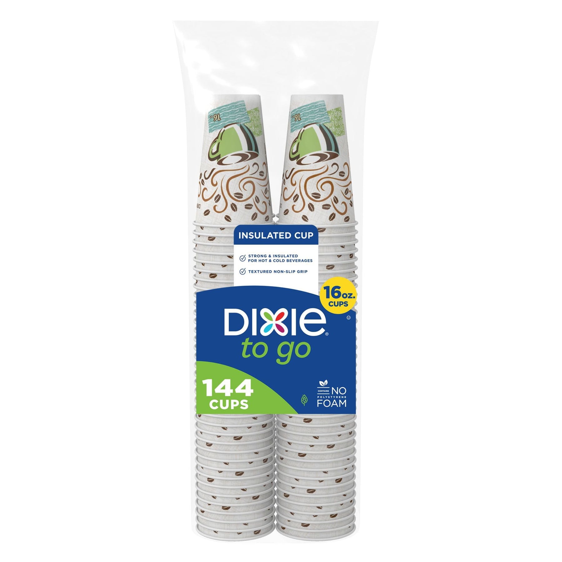 Dixie PerfecTouch Cup Dixie PerfecTouch Insulated Hot/Cold Paper Cups, Coffee Haze – 16 oz 144 Count