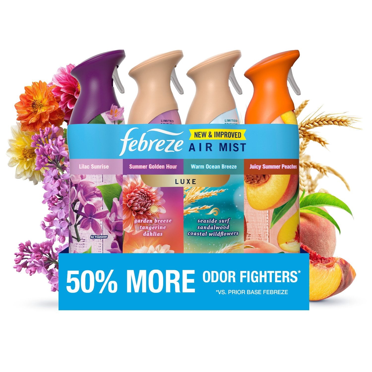 Febreze Air Mist Air Freshener Spray, Spring Mixed Scent – 4ct., 32.4 oz