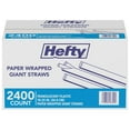 Hefty Giant Translucent Wrapped Plastic Straws, 10.25", 2, 400 ct.