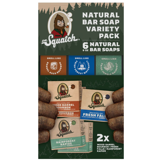 Dr. Squatch Natural Bar Soap, Variety Pack – 5 oz, 6 Count