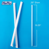 Hefty Giant Translucent Wrapped Plastic Straws, 10.25", 2, 400 ct.