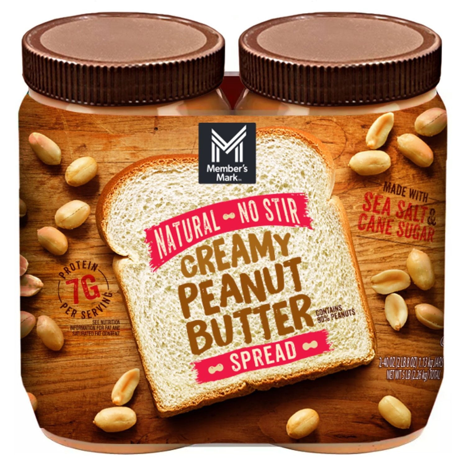 Member's Mark Natural Creamy Peanut Butter - 40 oz - 2 Pack
