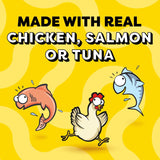 Temptations Lickable Puree Adult Variety Chicken, Salmon, and Tuna Cat Treats, 32 ct. 0.4 oz. Pouches