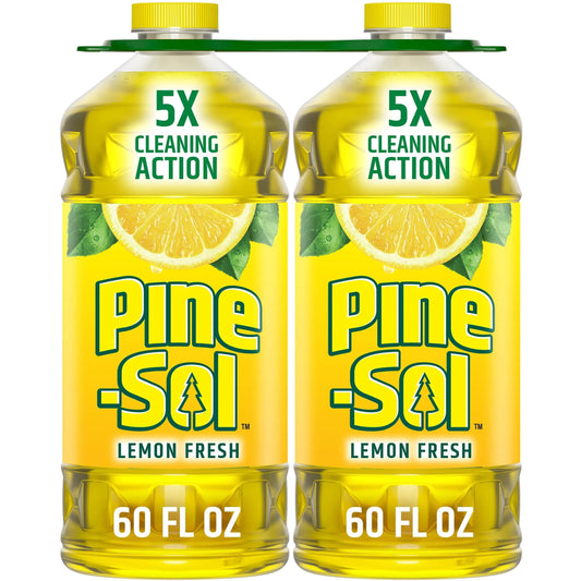Pine-Sol Multi-Surface Cleaner, Lemon Scent – 2 Count, 120 fl. oz