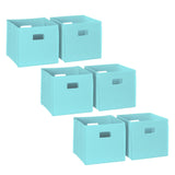 RiverRidge Folding Bins Cube Storage Cubbies, Set of 6 Playroom Organizers