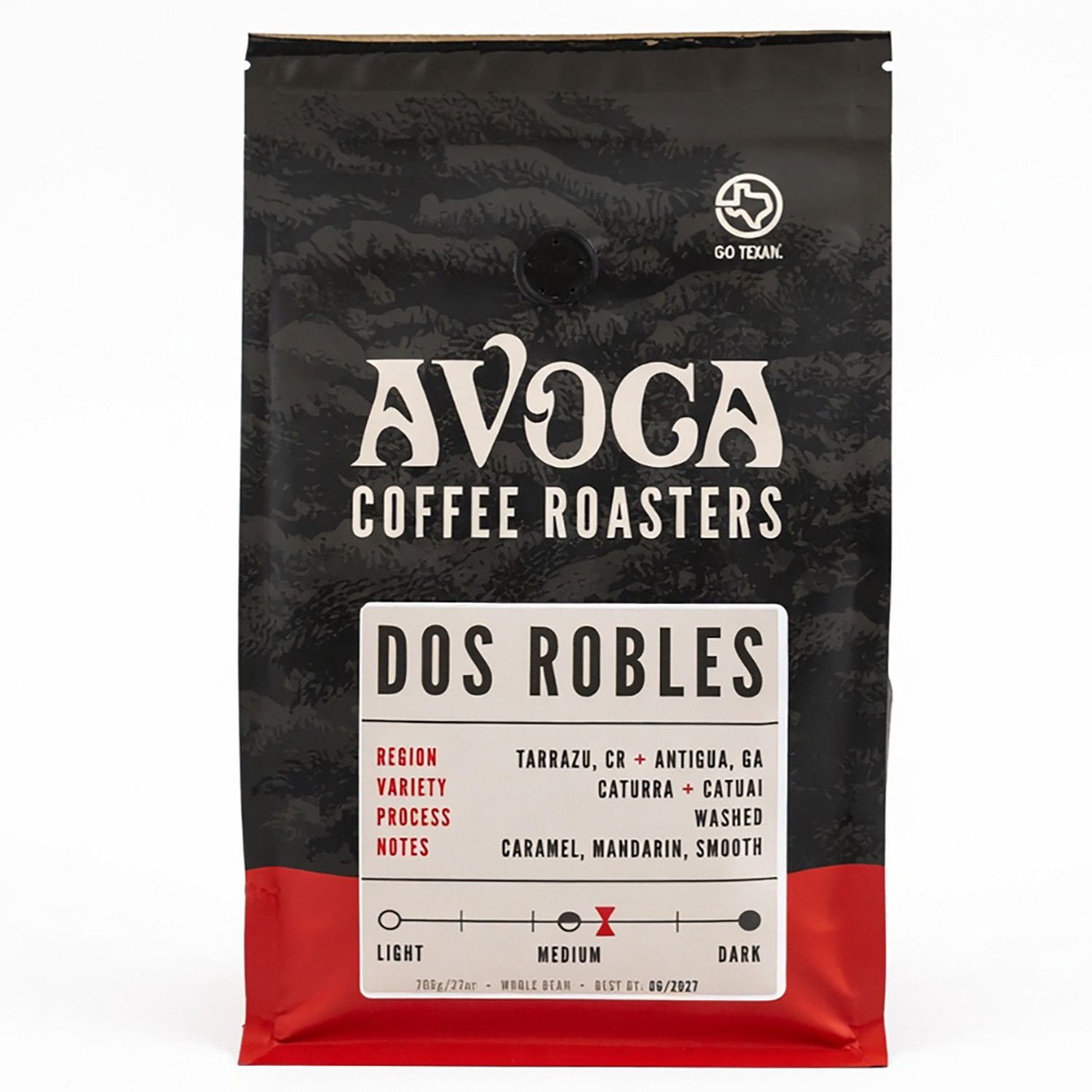 Avoca Coffee Roasters Medium Roast Whole Bean Coffee, Dos Robles Blend, 27 oz.