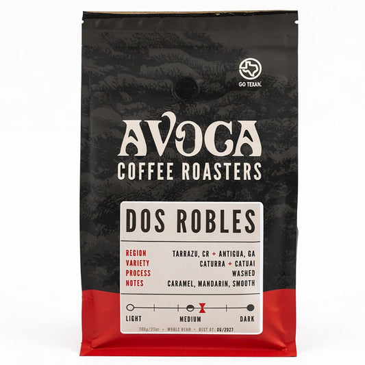 Avoca Coffee Roasters Medium Roast Whole Bean Coffee, Dos Robles Blend, 27 oz.