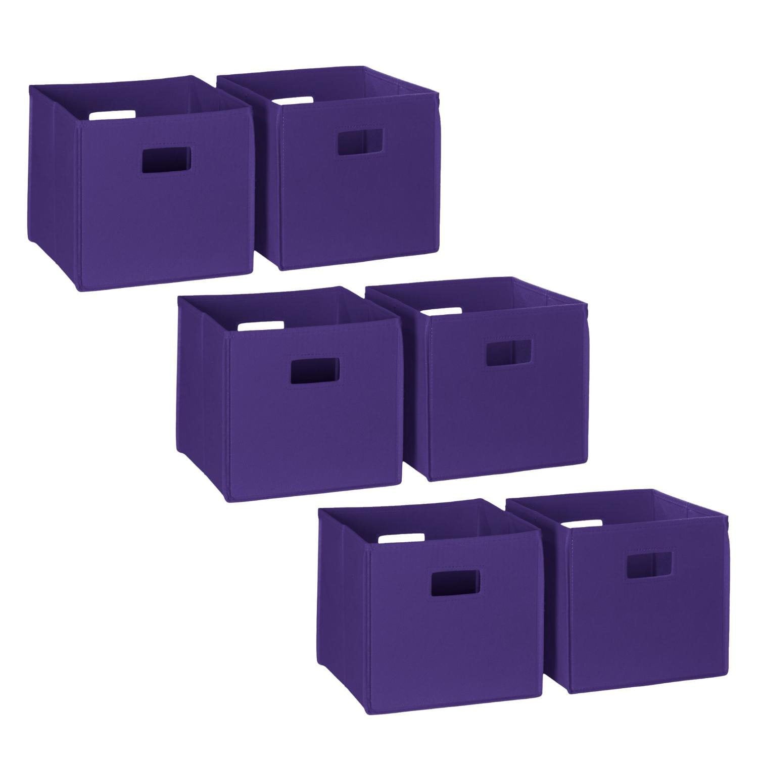 RiverRidge Folding Bins Cube Storage Cubbies, Set of 6 Playroom Organizers
