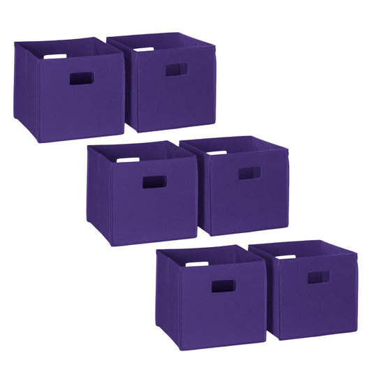 RiverRidge Folding Bins Cube Storage Cubbies, Set of 6 Playroom Organizers