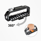 WORX 23Piece 1/4"+ 3/8"DR. Socket Set With Rotatable Rack