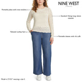 Nine West Women's Pointelle Sweater - Navy - XXL