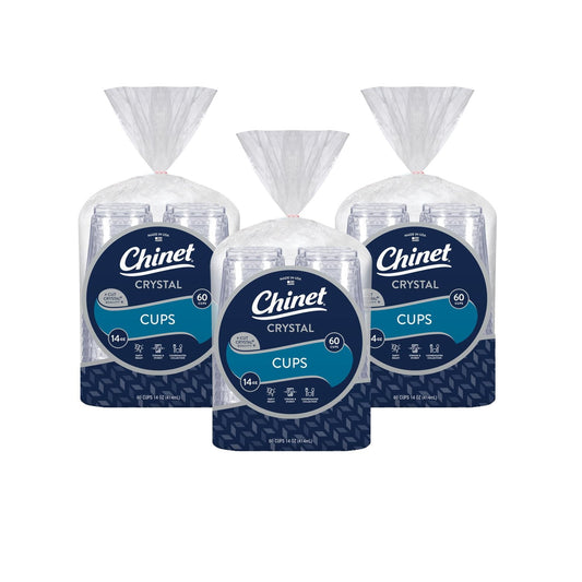 Chinet Crystal Plastic Cups – 14 oz, 180 Count