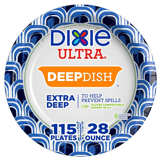 Dixie Ultra Extra Deep Dish Paper Plates 28 oz – 115 Count
