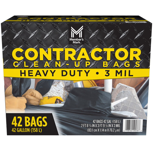 Member's Mark Commercial Contractor 42-Gallon Clean-Up Bags – 42 Count