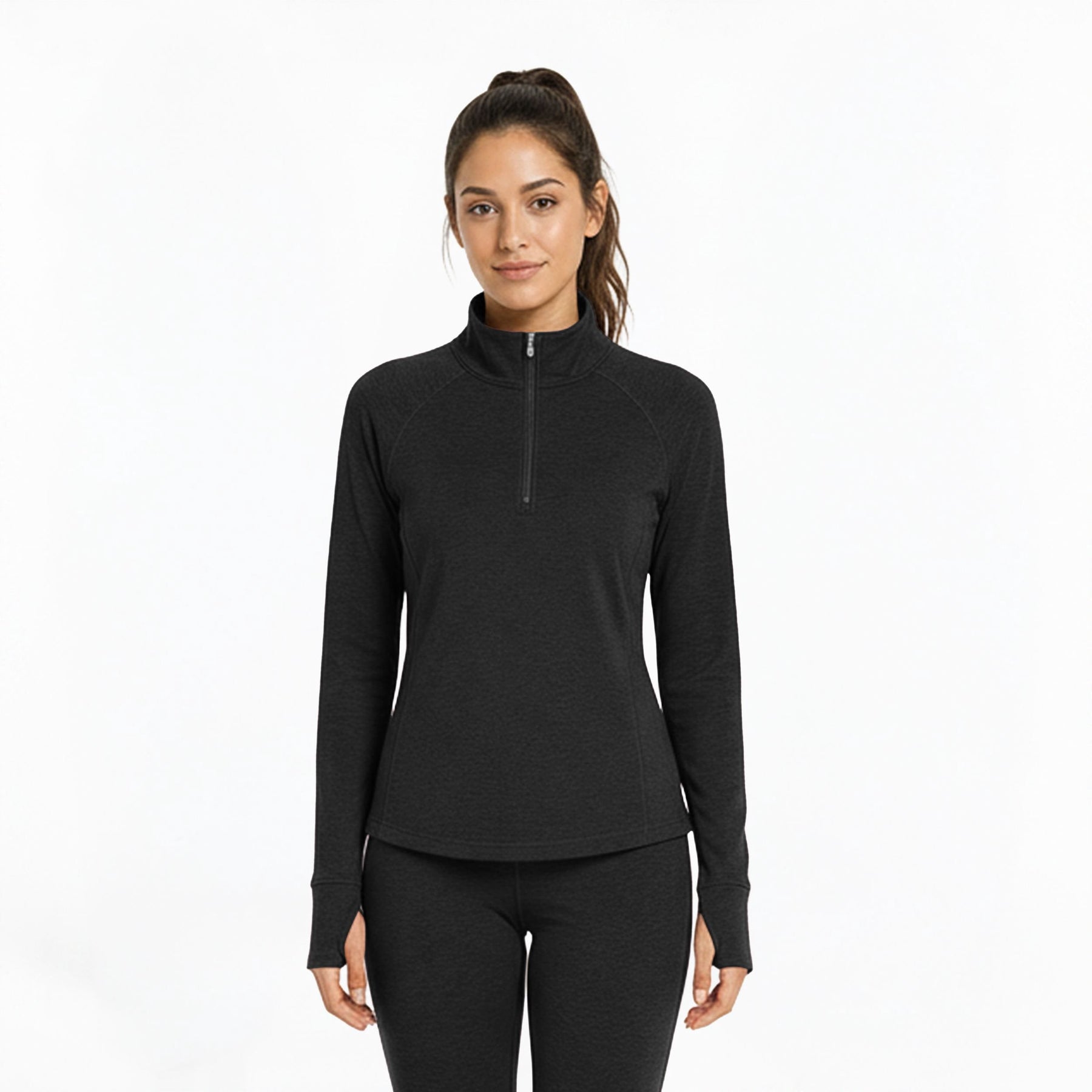 Outdoor Voices Women's CloudKnit Quarter-Zip Pullover - Black - XXL