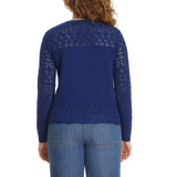 Nine West Women's Pointelle Sweater - Navy
