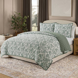 Member's Mark Microfiber Printed Quilt Sets - Teal - Full/Queen