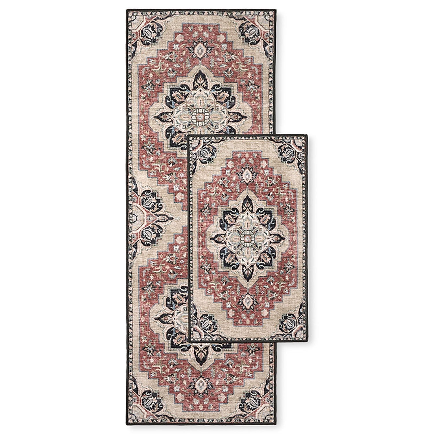 Member's Mark Everwash Washable 2-Piece Runner and Accent Rug Set, Assorted Designs
