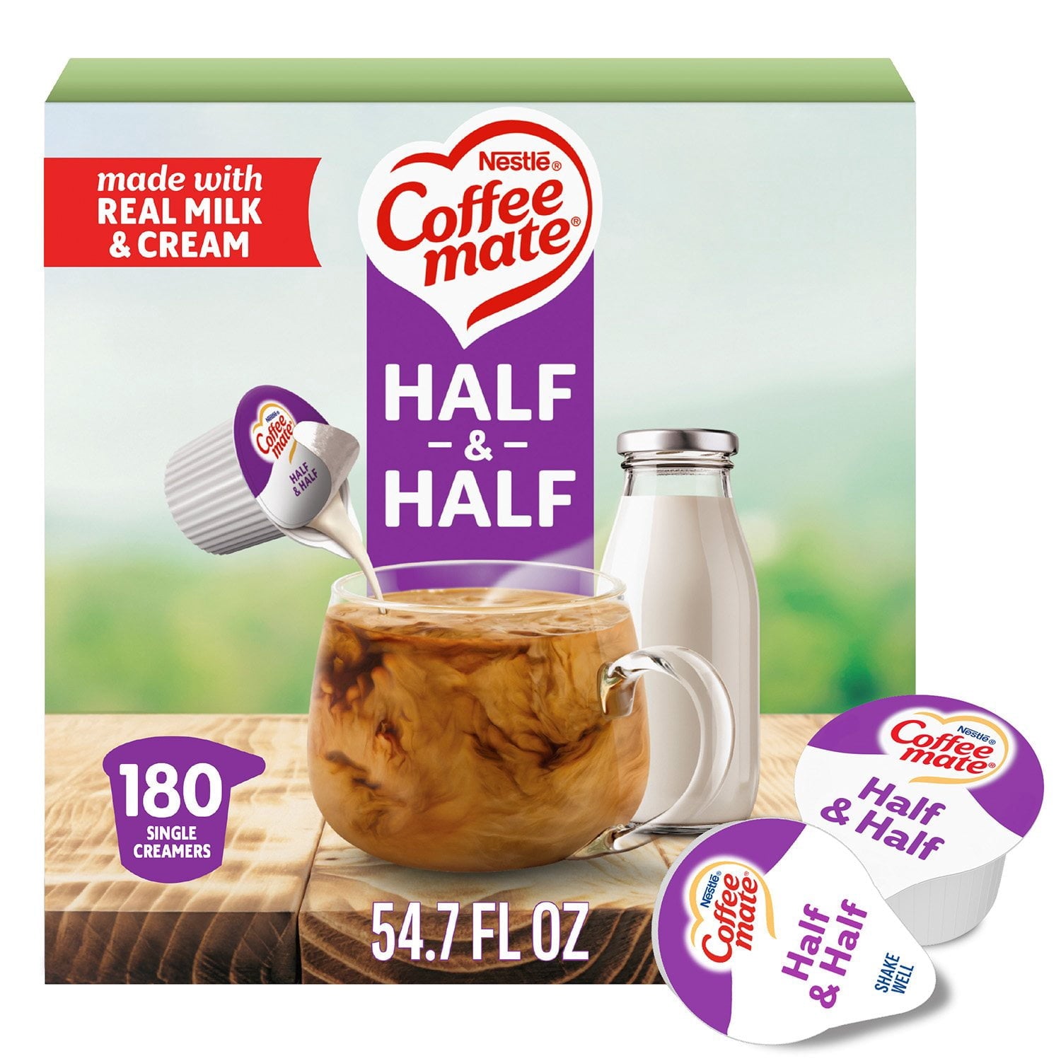 Coffee mate Half &amp; Half Liquid Creamer Singles, 0.3 fl. oz., 180 ct.