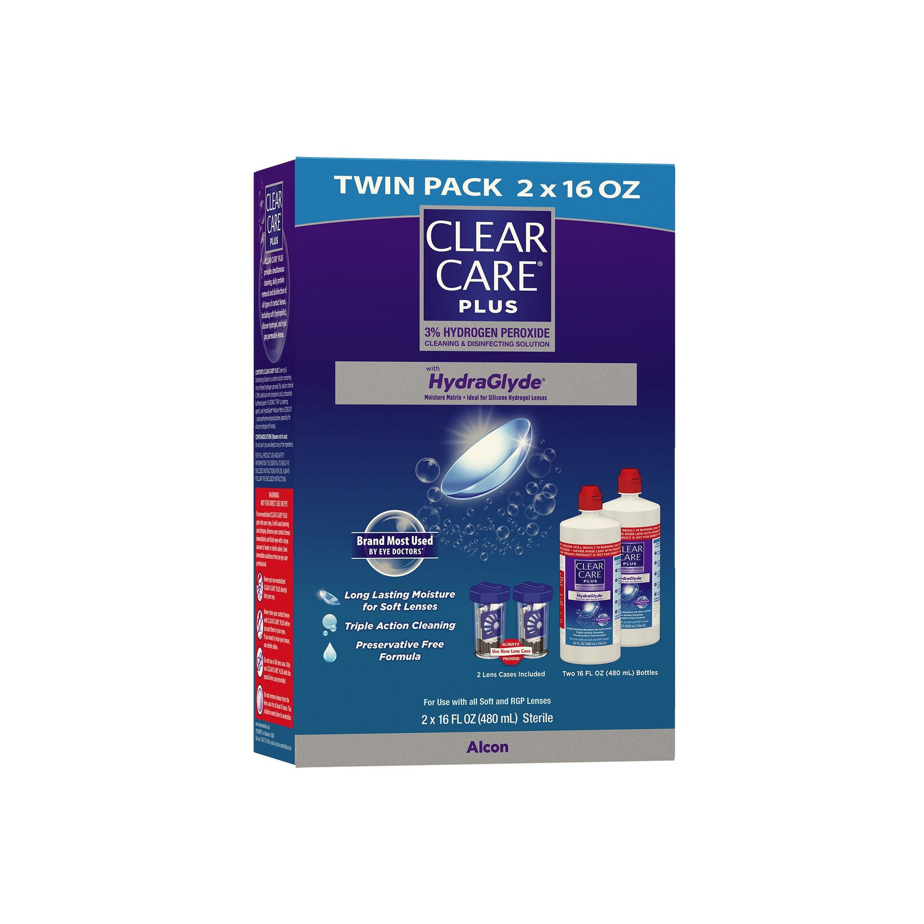 Clear Care Plus Cleaning & Disinfecting Solution – 16 fl oz, 2 Pack