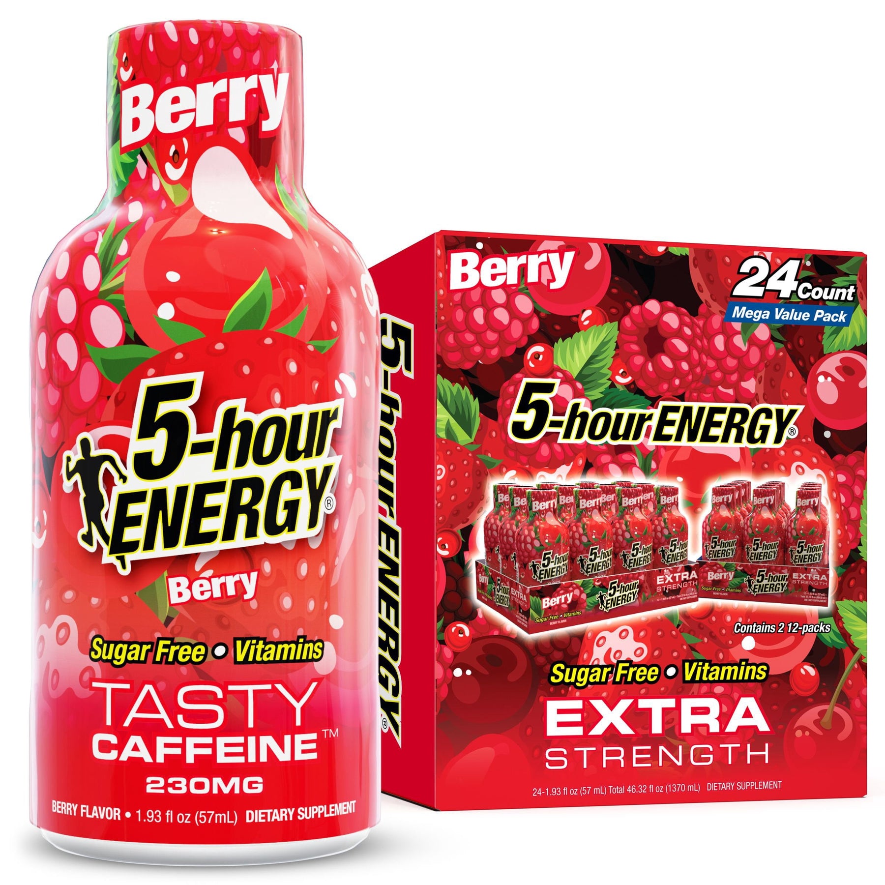 5-hour ENERGY Shot, Extra Strength, Berry 1.93 oz., 24 pk.