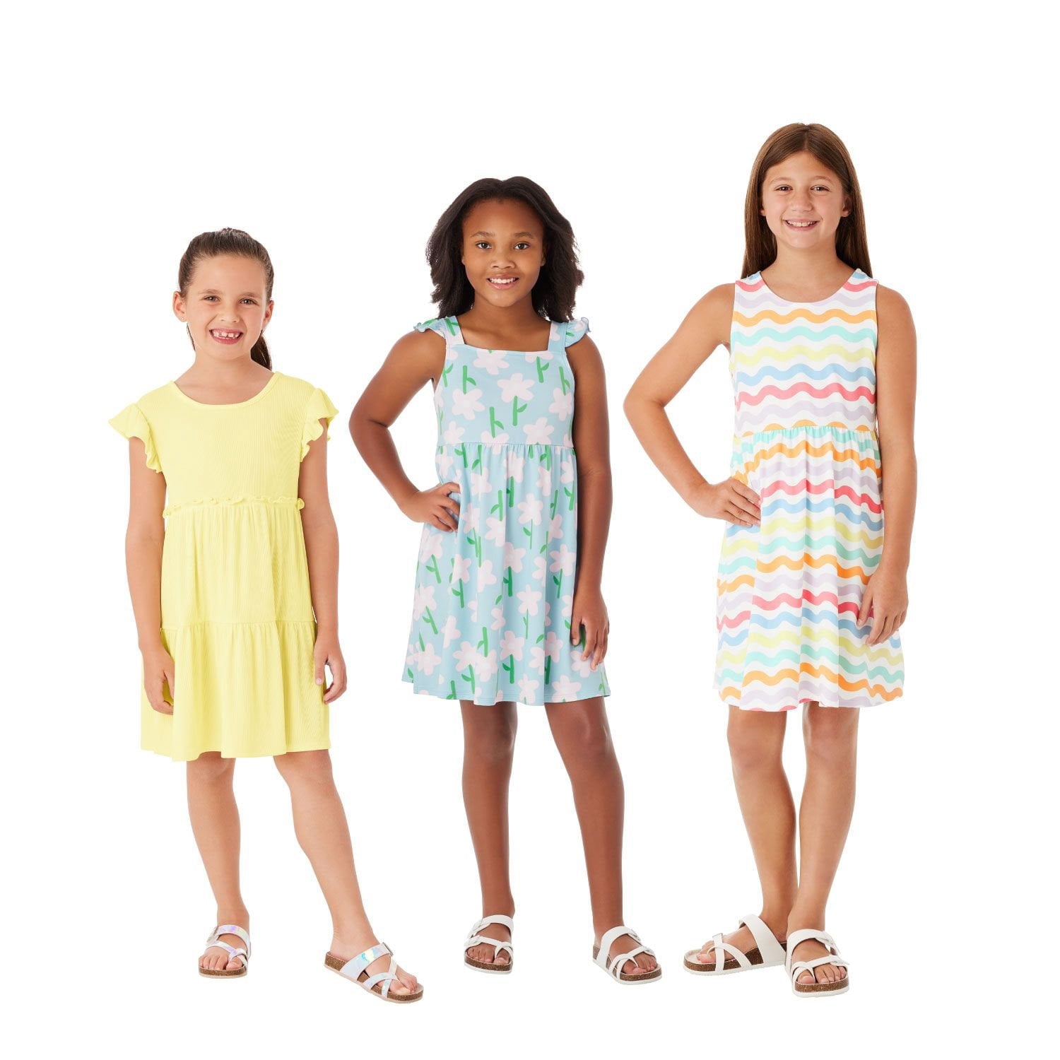 Member's Mark Girls 3-Pack Knit Dresses - Blue - XS