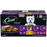 Cesar Classic Loaf in Sauce Wet Dog Food Variety Pack, 3.5 oz., 48 ct