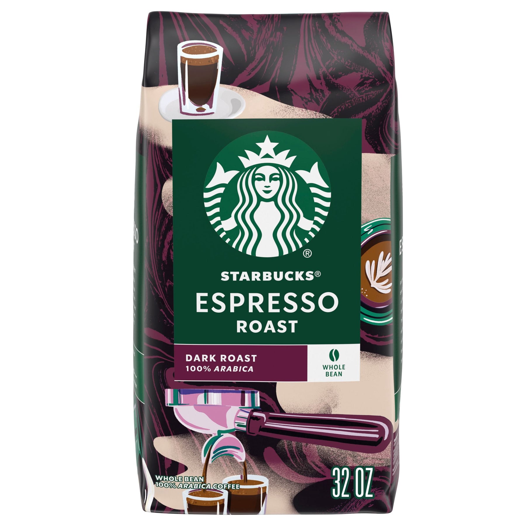 Starbucks Dark Roast Whole Coffee Bean, Espresso, 32 oz.