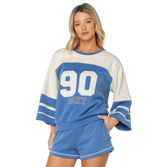 Roxy Women's Game On Fleece Top - Blue - XXL