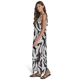 DKNY Women's Linen Maxi Dress - Black - XXL