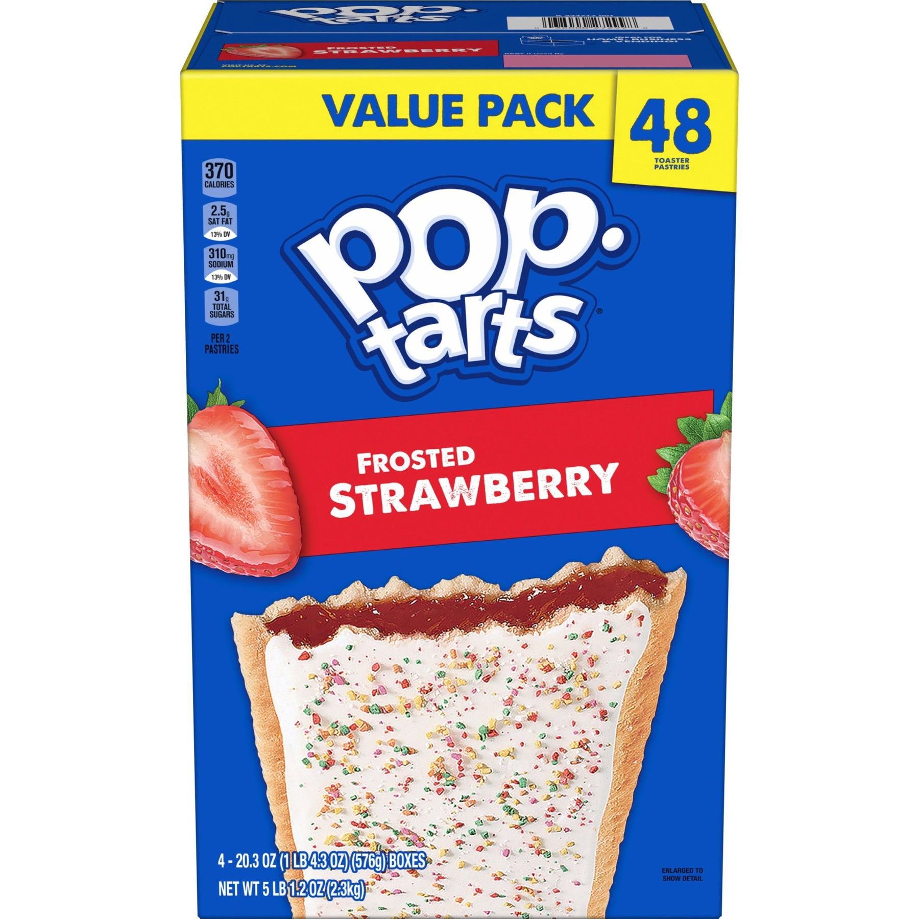Pop-Tarts Toaster Pastries, Frosted Strawberry, 48 ct.