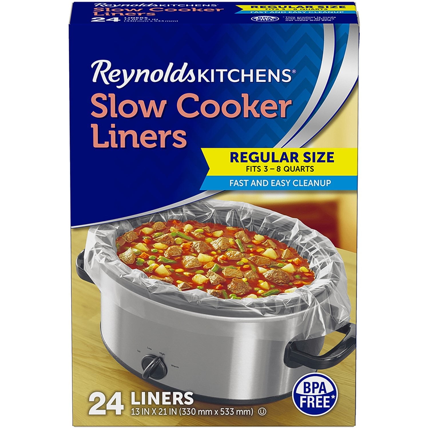 Reynolds Consumer Products Reynolds Kitchens Slow Cooker Liners, Regular Size 24 Count