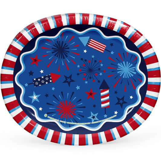 Member's Mark Patriotic Oval Paper Plates, 10" x 12" – 50 Count
