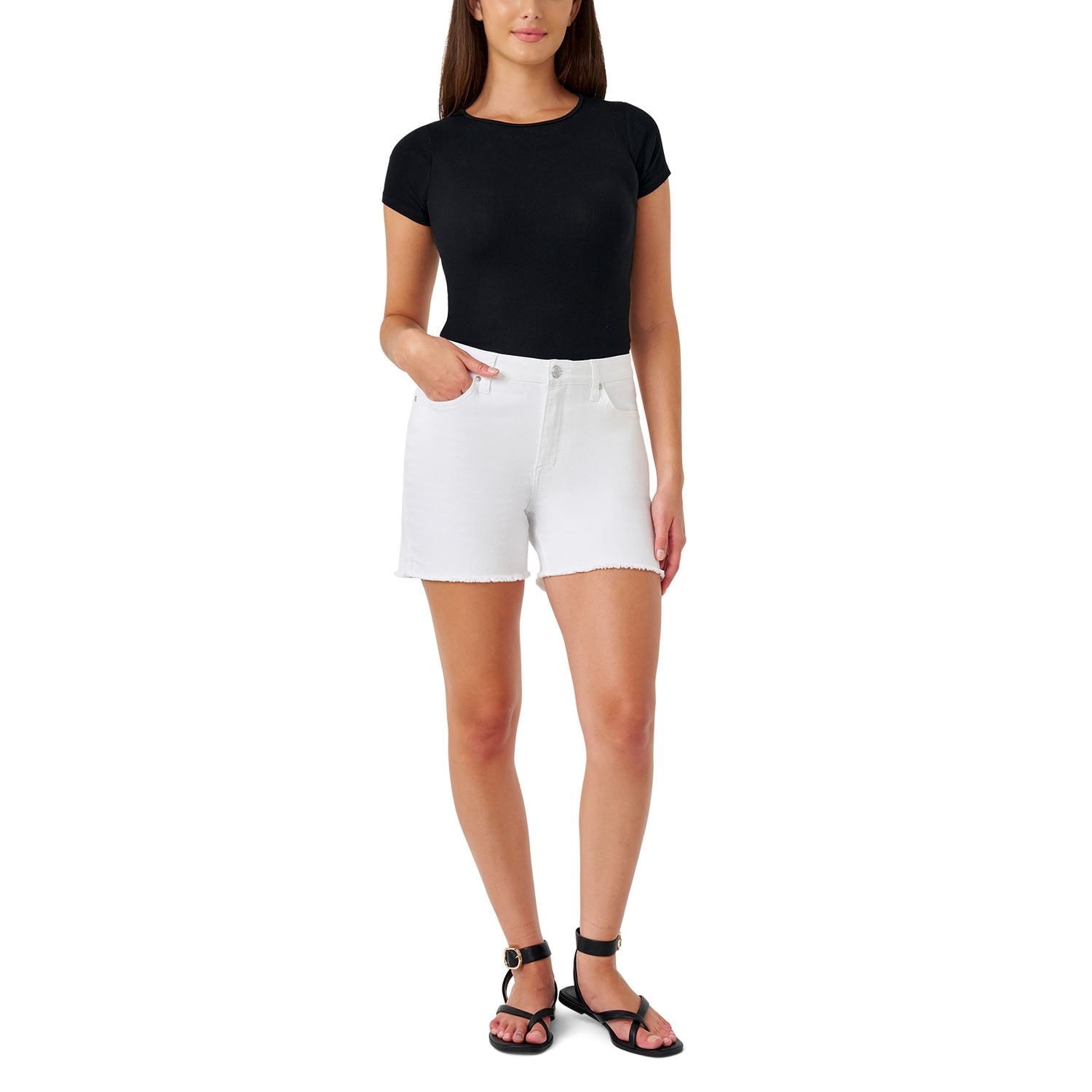Seven7 Women's Denim Weekend Short - White