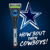 Gillette Labs NFL Dallas Cowboys Men's Razor, Handle + 8 Cartridges