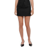Express Women's Linen Blend Mini Skirt - Black - Online Only - XL