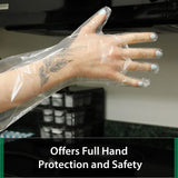 Kleen Chef Clear Disposable Shoulder Length HDPE Gloves, 35.5" 200 ct.