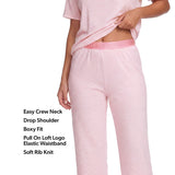 LOFT Women's 2-Piece Tee and Pant Pajama Set - Black - XXL