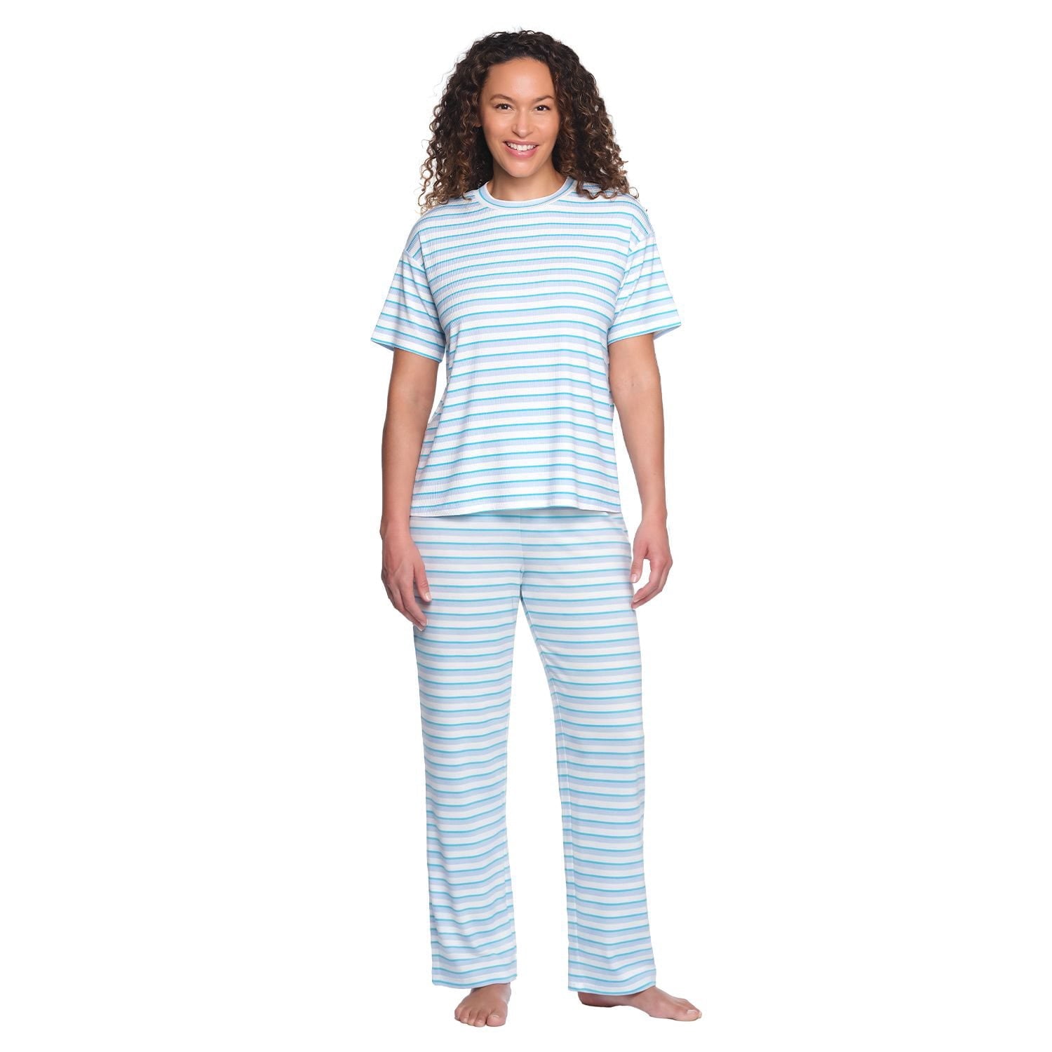 LOFT Women's 2-Piece Tee and Pant Pajama Set - Blue - XXL