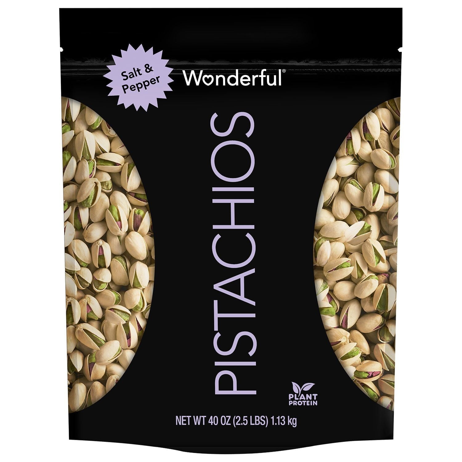 Wonderful Salt &amp; Pepper Pistachios, 40 oz.