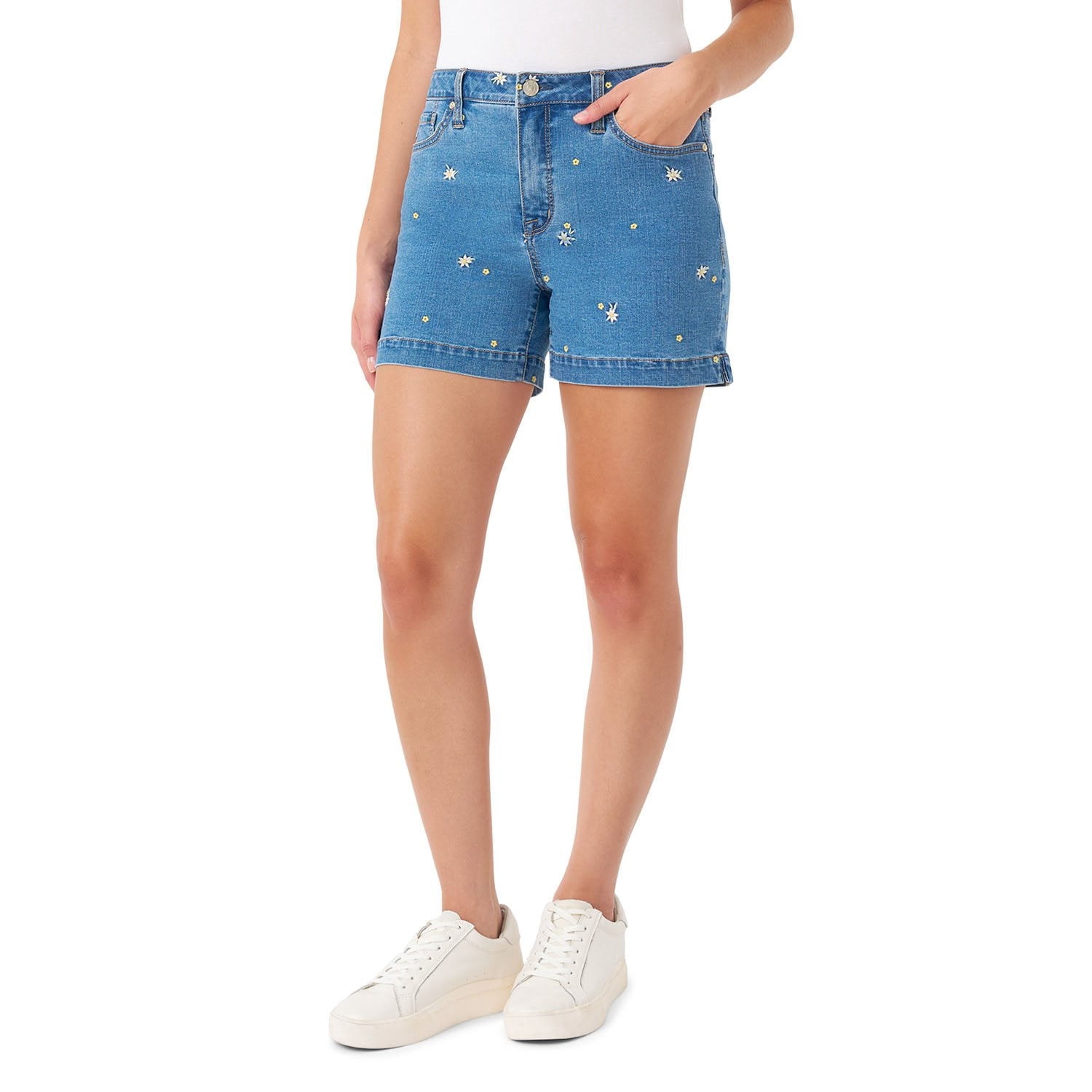 Seven7 Women's Denim Weekend Short - White