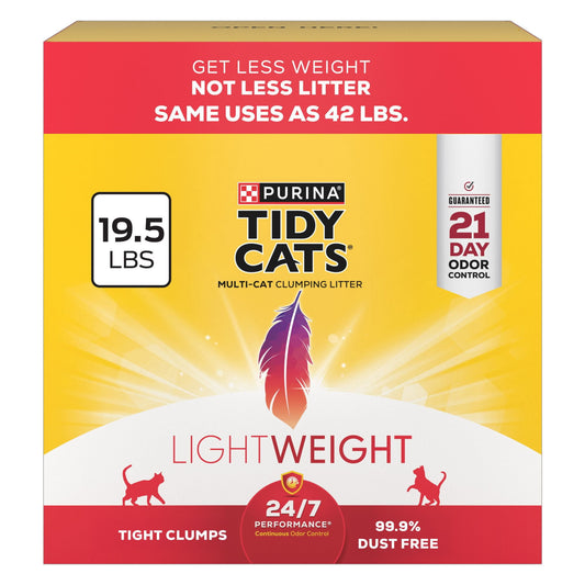 Purina Tidy Cats Multi-Cat Light Weight Clumping Cat Litter, 19.5 lbs