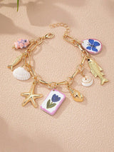 🐚⭐ Handmade Summer Beach Starfish & Shell Charm Bracelet