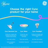 GE Cync reveal® Smart LED Recessed Downlight, Color Changing WiFi Light, Matter Compatible, Works with Alexa and Google Home, 6in
