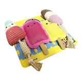 HugFun, Popsicle Plush Dog Toy, Multi-Pack, 4-Piece Set