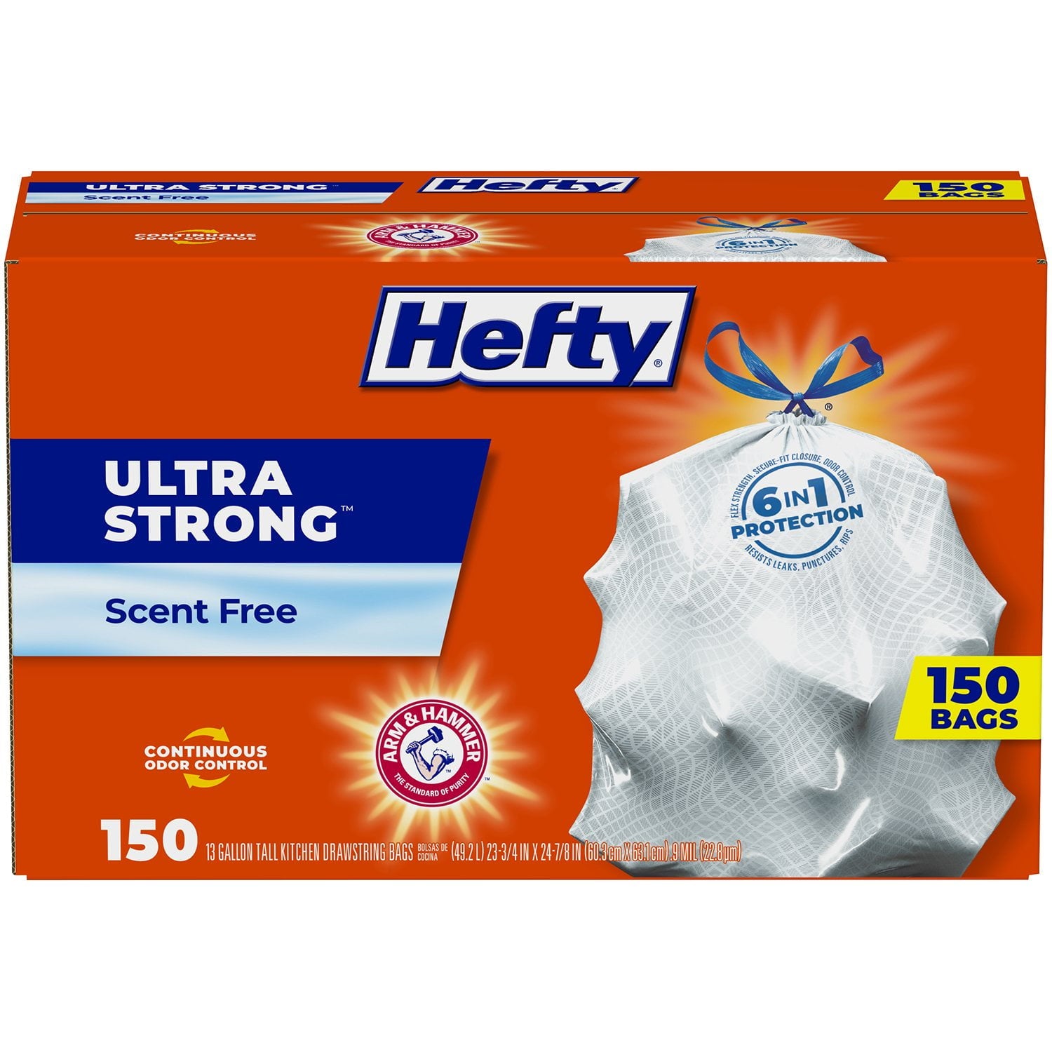 Hefty Ultra Strong Kitchen Drawstring Trash Bags 13 gal. – 150 Count