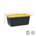 Member's Mark 40 Gallon Heavy-Duty Black and Yellow Storage Tote, 22.0" D x 38.2" W x 16.4" H, 1 pack or 2 pack